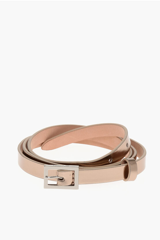 Dsquared2 Lamè Leather Slim Belt 10mm