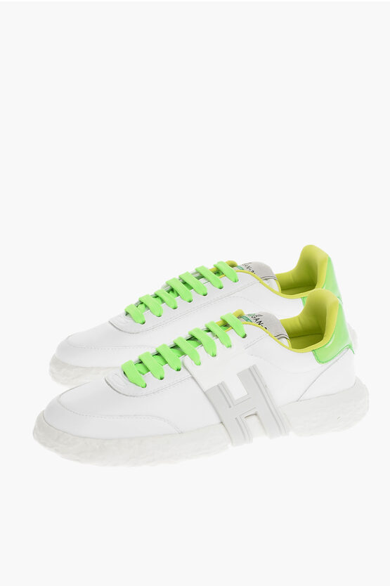 Hogan Leather 3r Low-top Sneakers With Contrasting Details In White