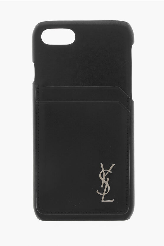 Shop Saint Laurent Leather 8 Plus Iphone Cover