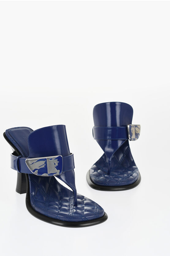 Burberry Leather Alf Bay Thong Sandals With Quilted Inner 11cm