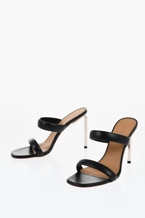 Off-white Leather Allen Sandals With Heel 11 Cm In Black