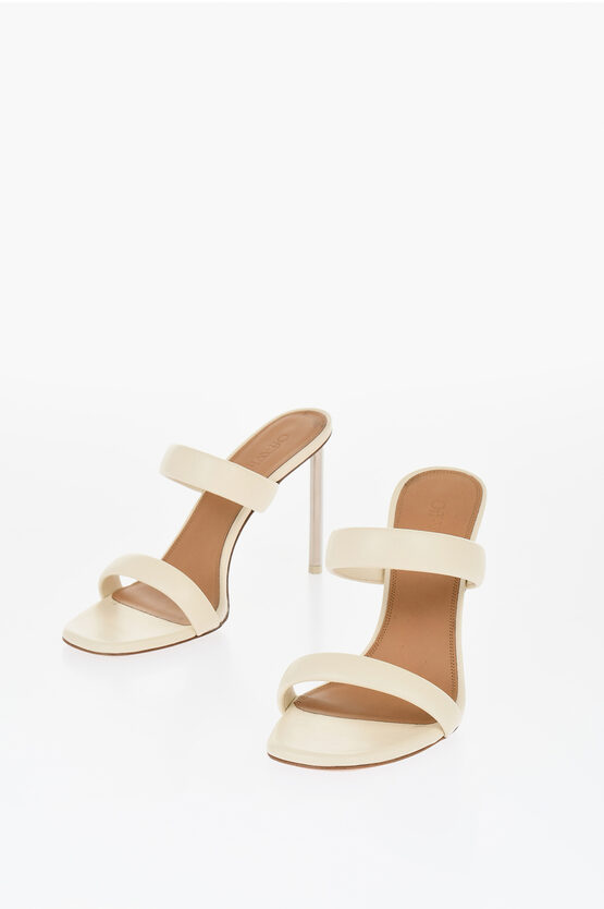 Shop Off-white Leather Allen Sandals With Heel 11 Cm