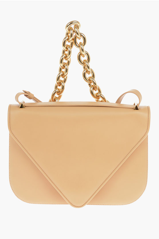 Bottega Veneta Leather Almond Mount Shoulder Bag With Chain And Shoulder St In Brown