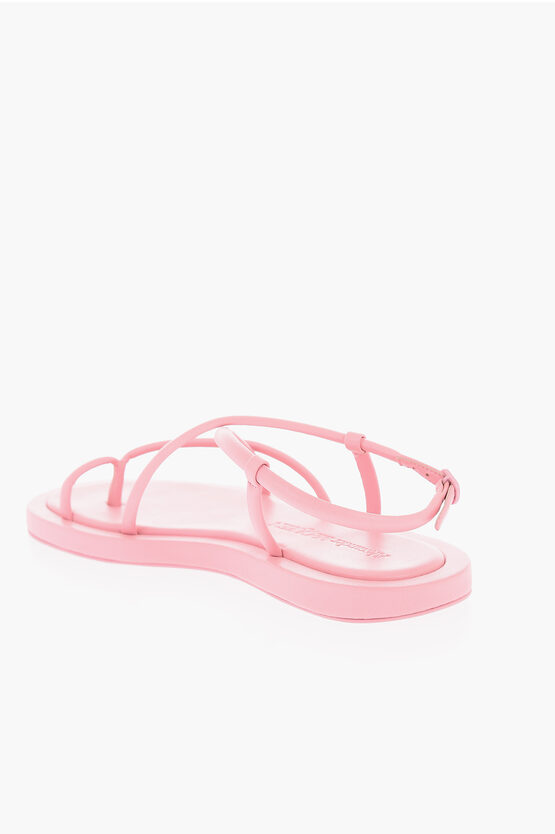 Alexander McQueen Leather ALPHA Flat Thong Sandals women