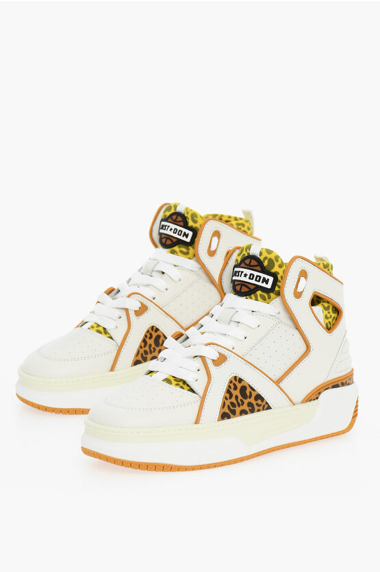Just Don Leather And Fabric Basketball Jd1 High-top Trainers With Ani