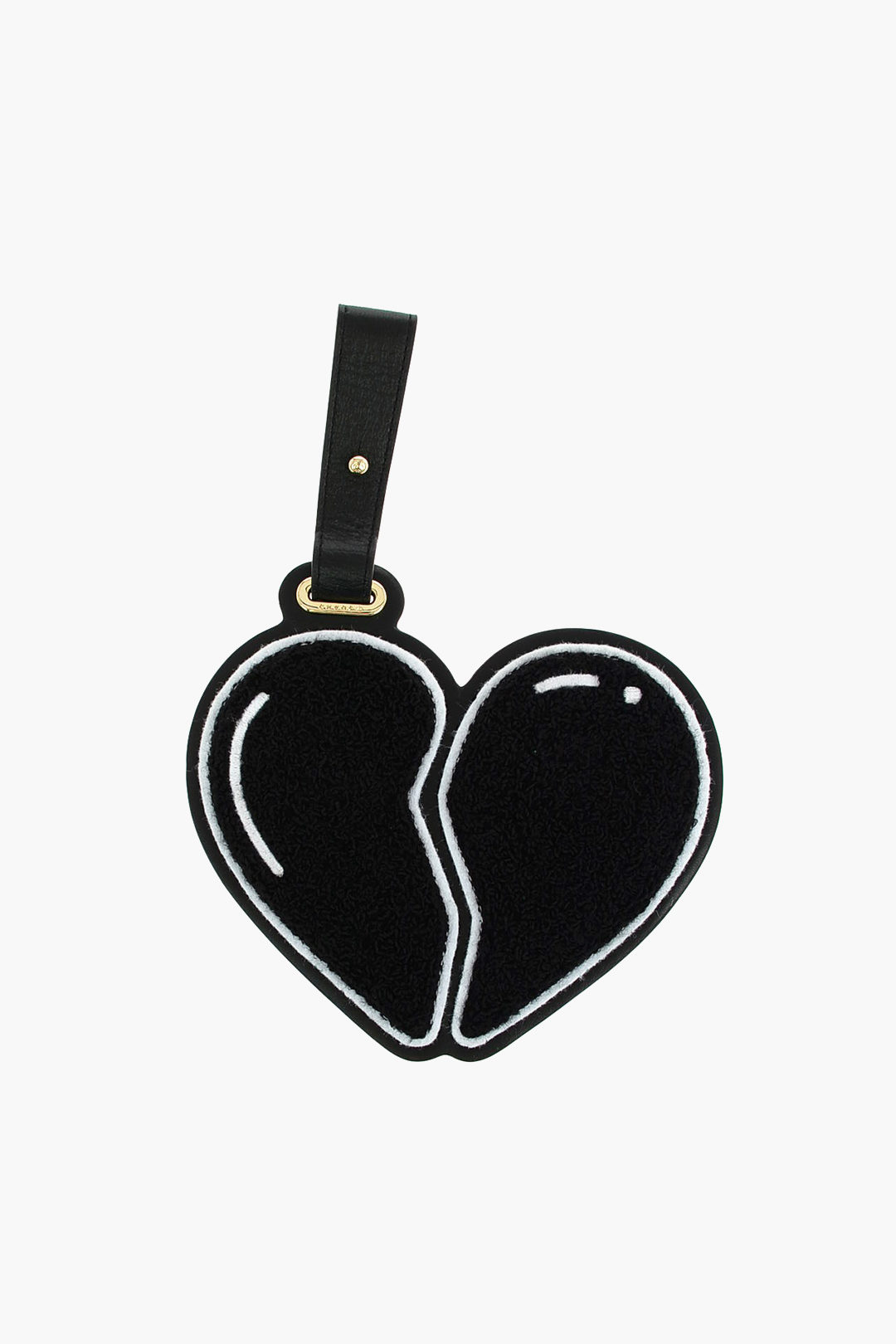 leather and fabric BROKEN HEART Bag Charm