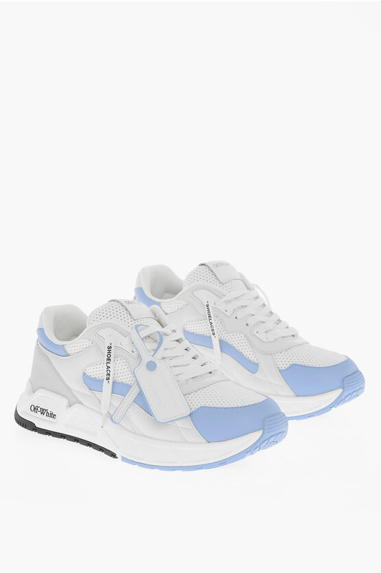 Shop Off-white Leather And Fabric Kick Off Low Top Sneakers