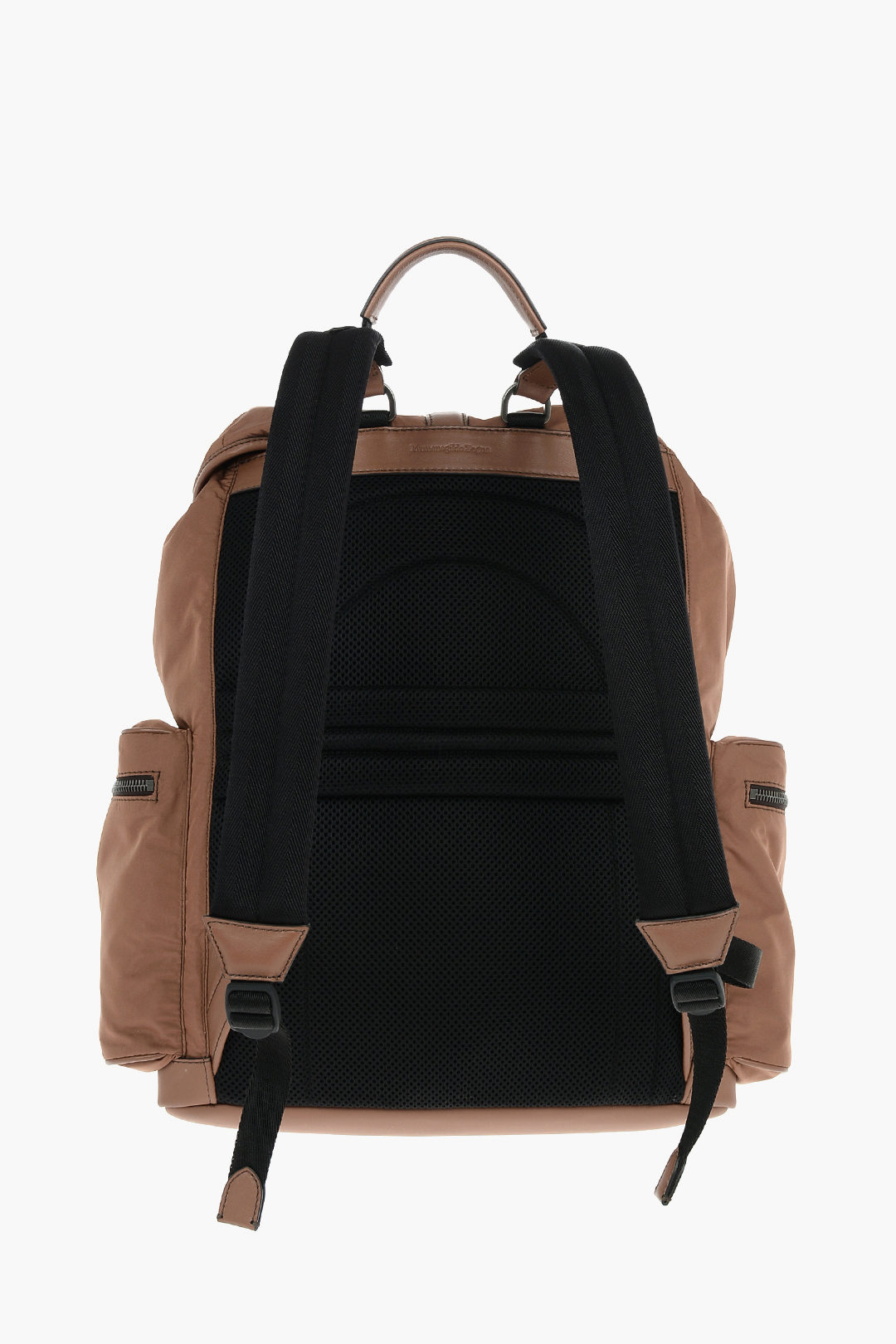 Ermenegildo Zegna leather and fabric multipocket backpack men - Glamood ...