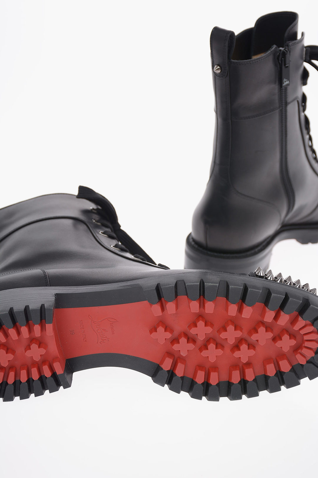 På daglig basis Råd Forbedre Christian Louboutin leather and studded Combat boots women - Glamood Outlet
