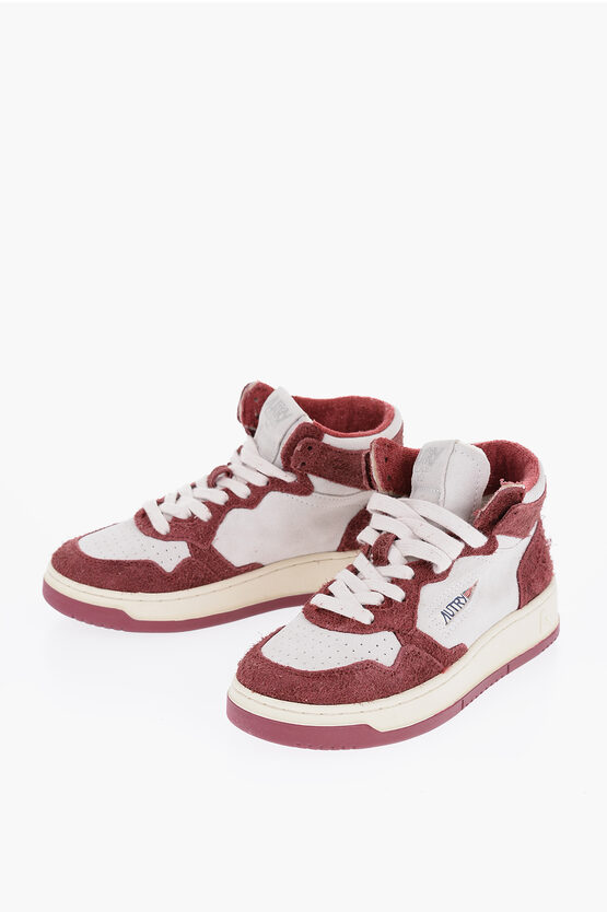 Shop Autry Leather And Suede Two-tone Sneakers