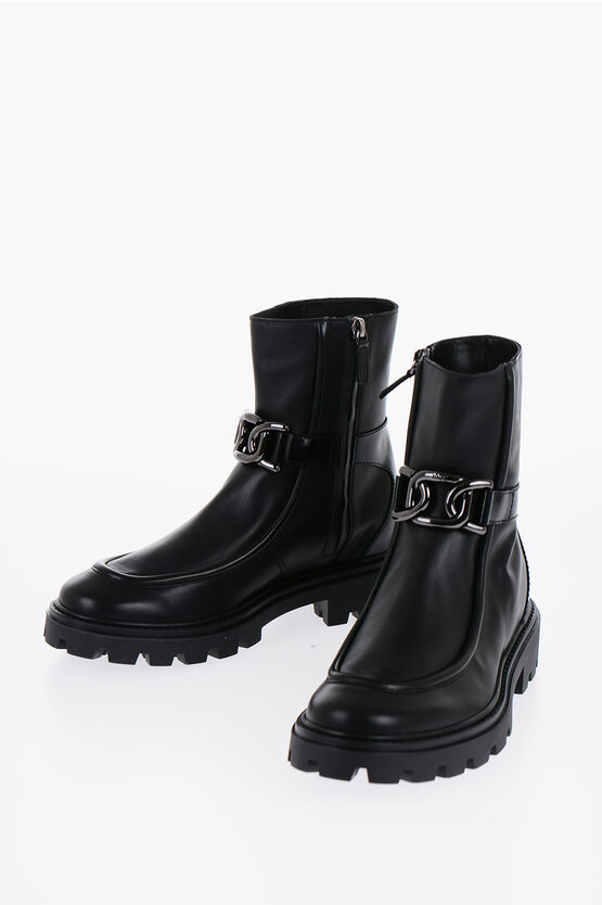 Tod's Kate Leather Ankle Boots In Black