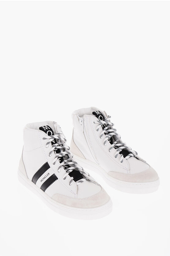 Moncler Leather Anyse Sneakers With Contrast Details In Black