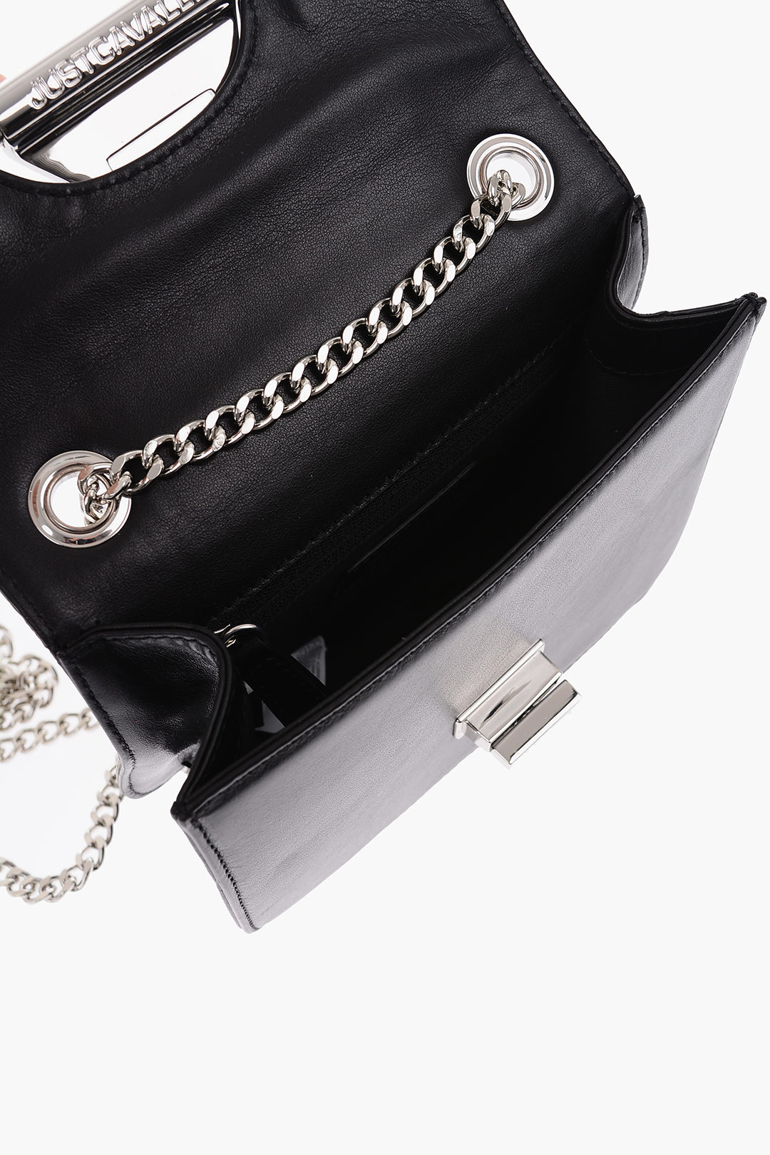 Just Cavalli Leather bag with chain shoulder strap women