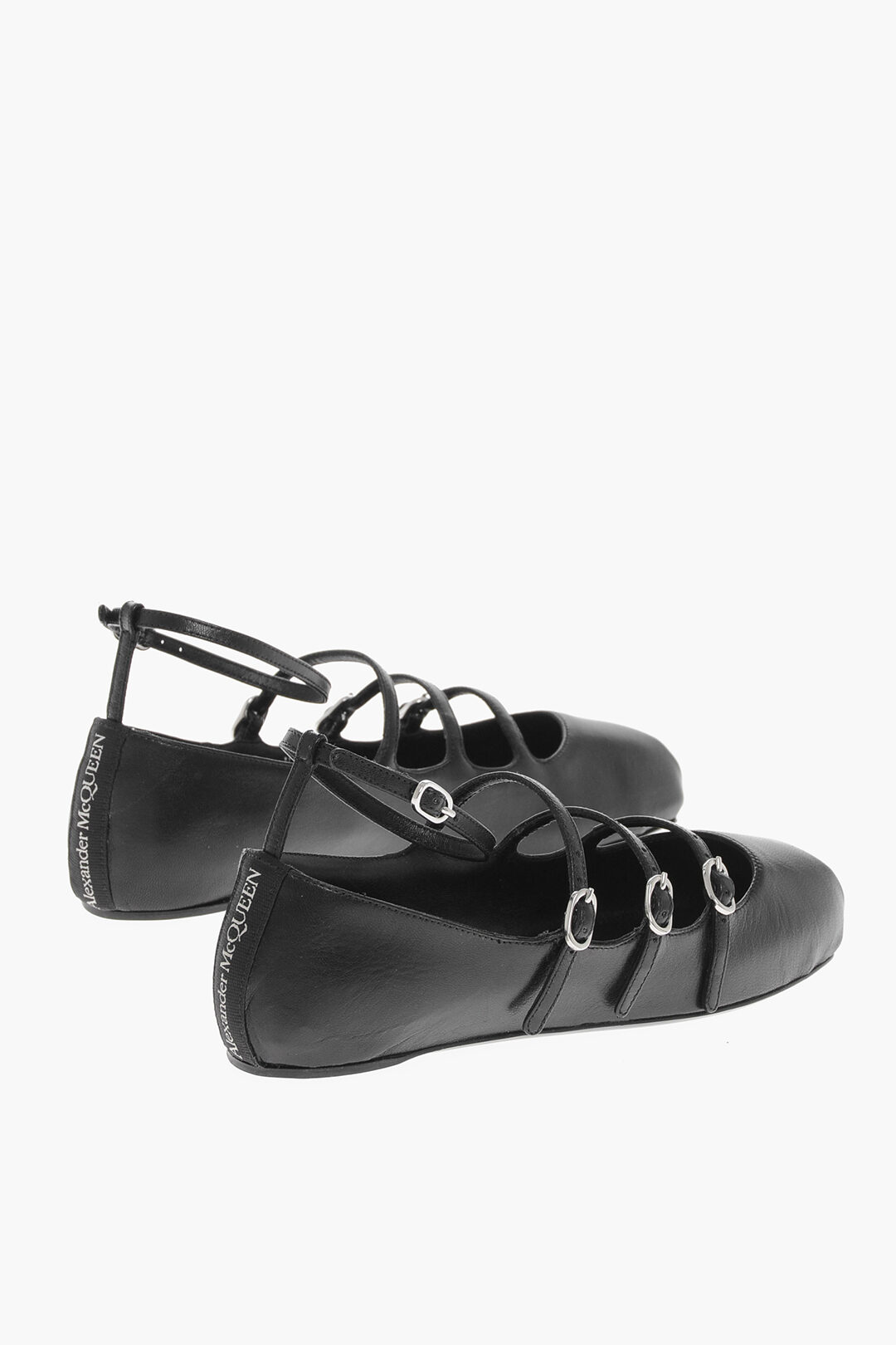 【関税込み】alexander mcqueen Leather ballet flats straps Alexander McQueen Leather Ballet Flats with Straps women