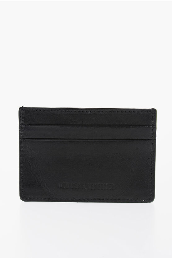 Ann Demeulemeester Leather Beatrix Card Holder In Neutral