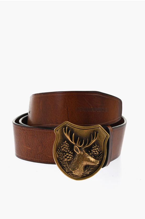 Leather Belt With G…