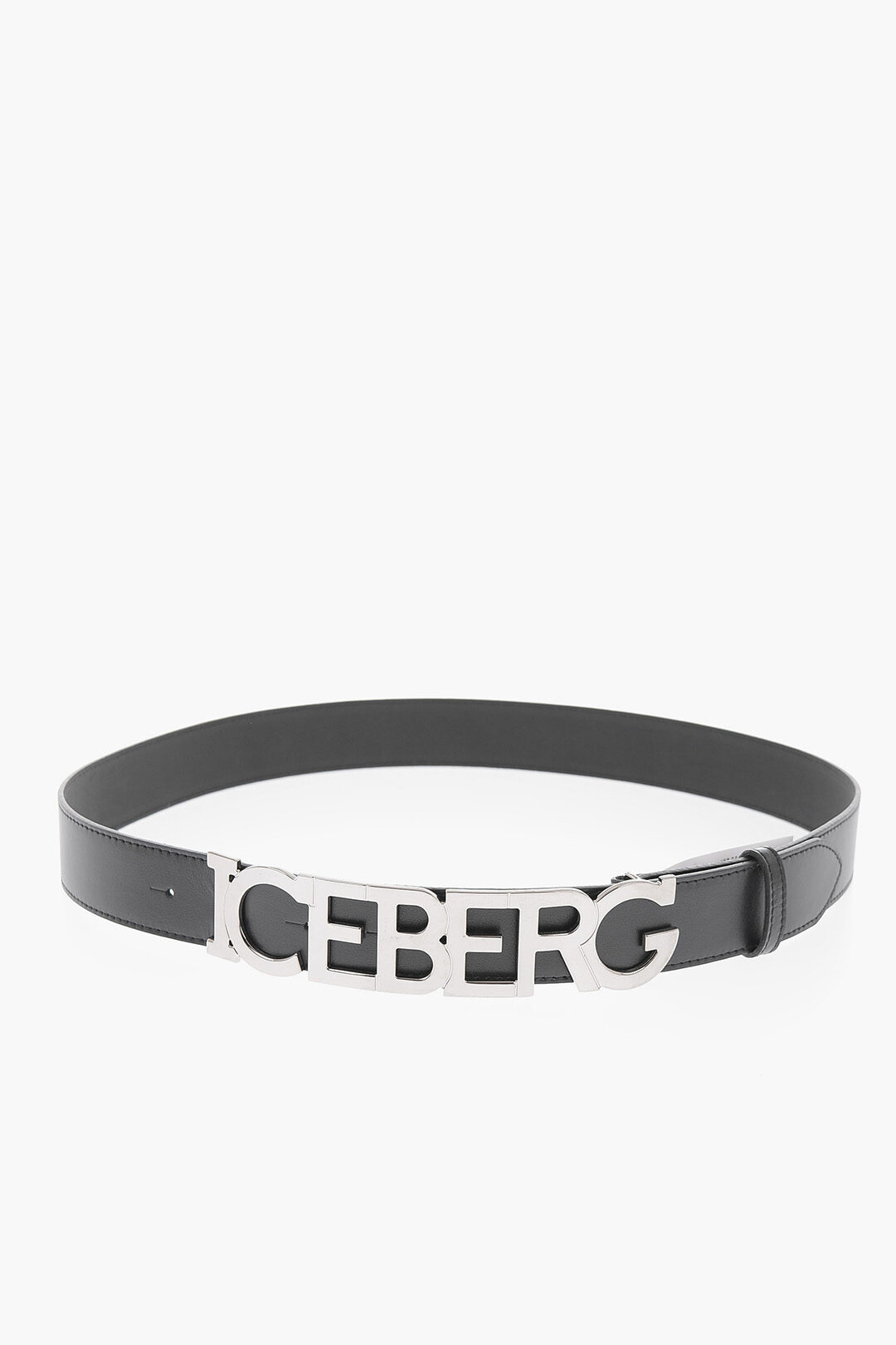 Iceberg Leather Belt with Logoed Metal Buckle 30mm women Glamood Outlet