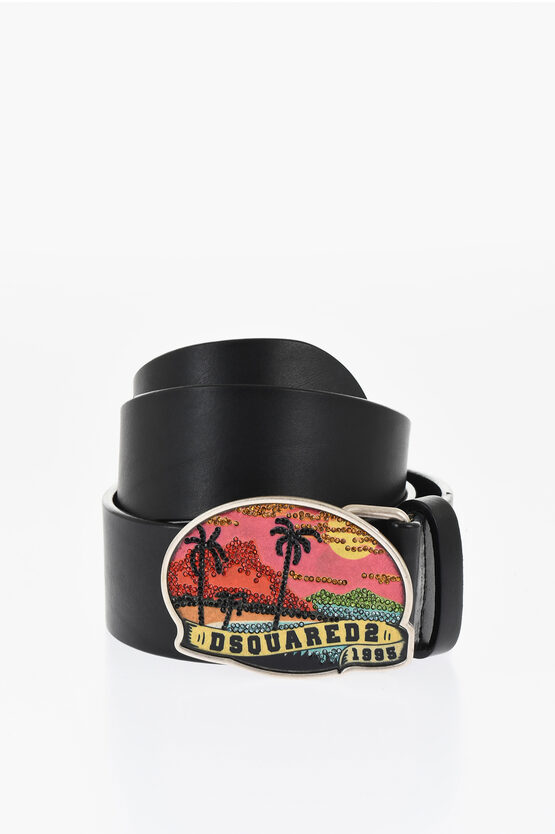 Leather Belt With R… - image