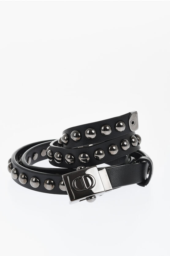 Dior Leather Belt With Studs 20mm