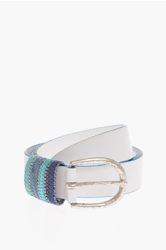 NANNI LEATHER BELT WITH STUDS 35MM 