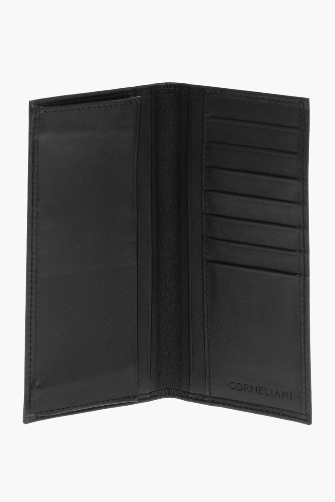 Portefeuille CORNELIANI En Cuir Noir - Neuf Avec Petits Défauts - Fait Main En Italie