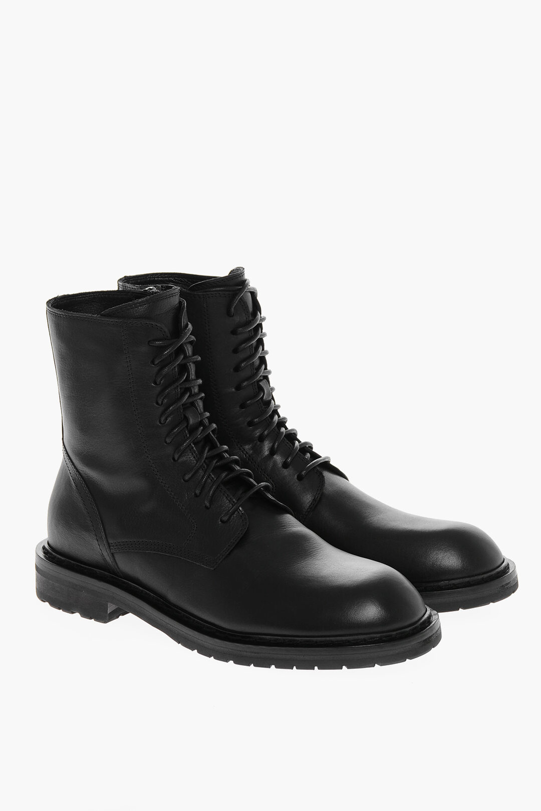 Ann Demeulemeester Leather Biker Ankle Boots with Side Zip herren Glamood Outlet