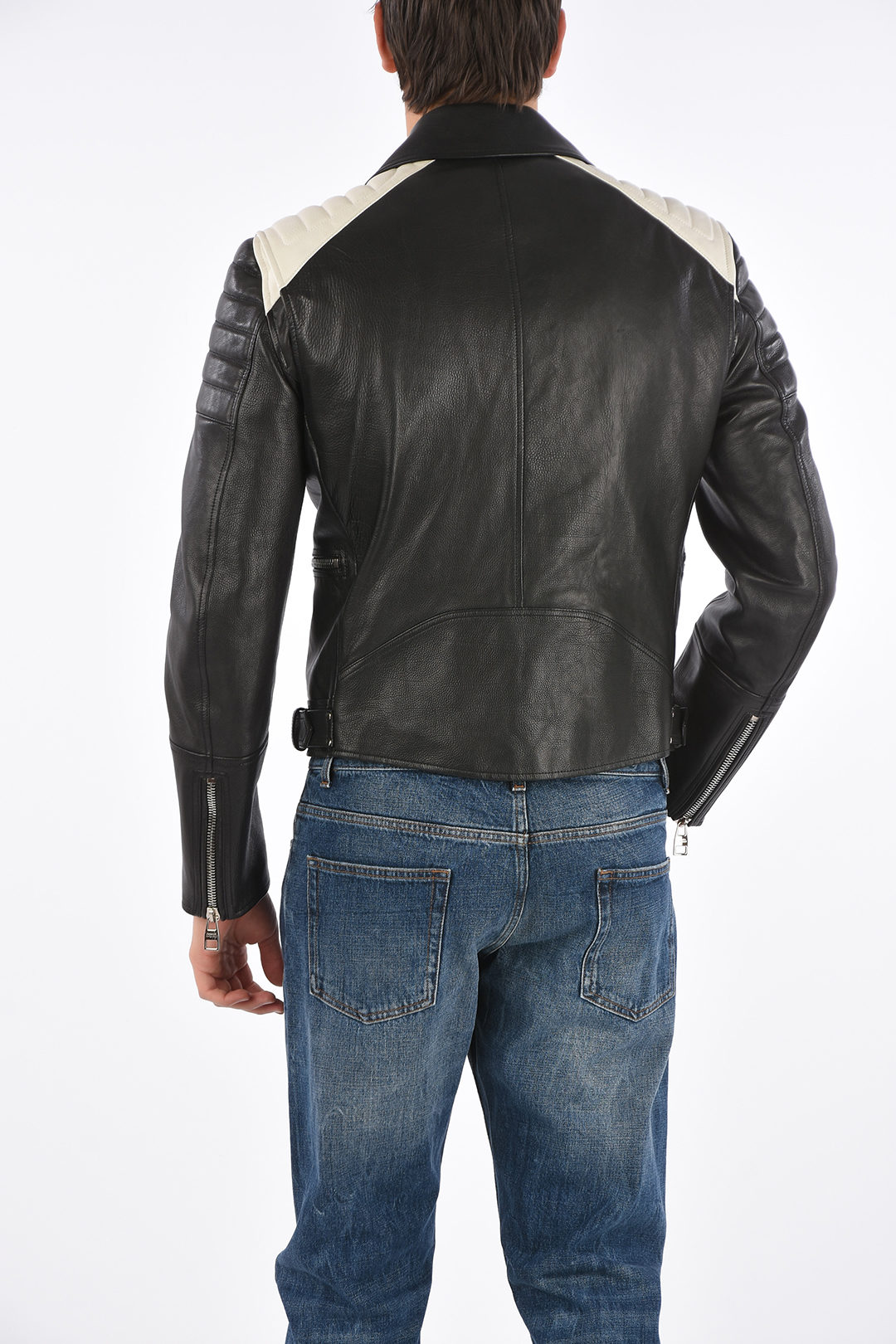 Alexander McQueen leather biker jacket men - Glamood Outlet