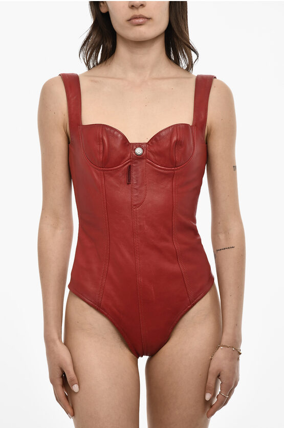 Dsquared2 Leather Body With Logo Button