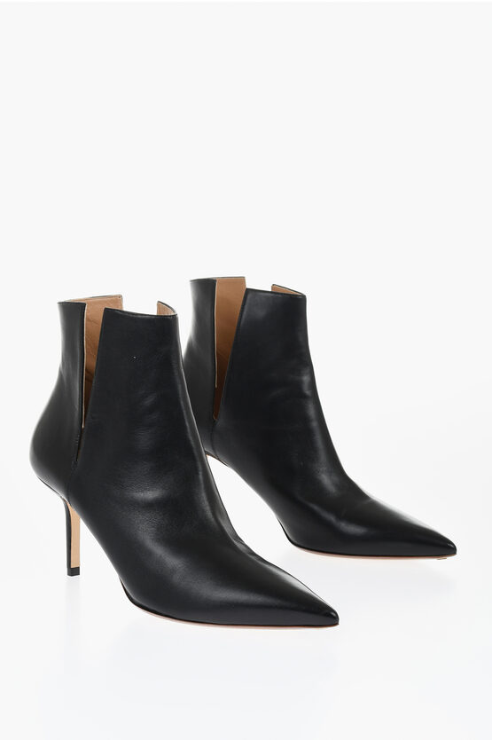 Francesco Russo 80mm Pointed-toe Leather Ankle Boots