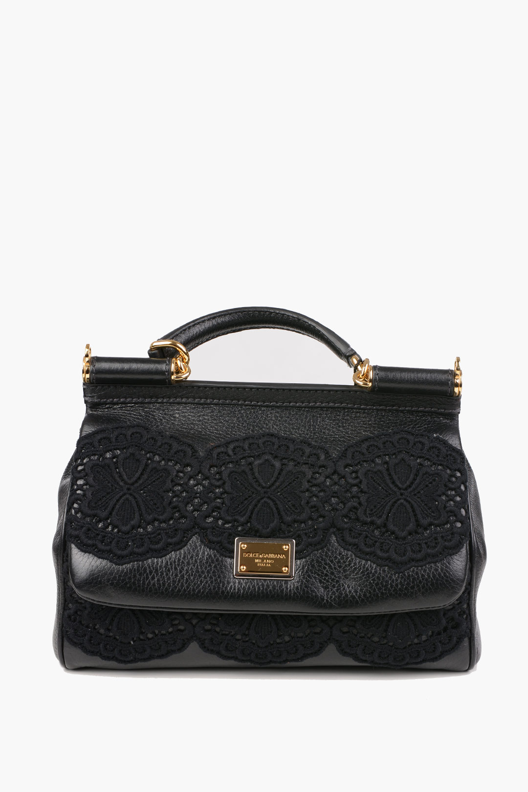 Dolce & Gabbana leather Bowler Bag with embroidered crochet women - Glamood  Outlet