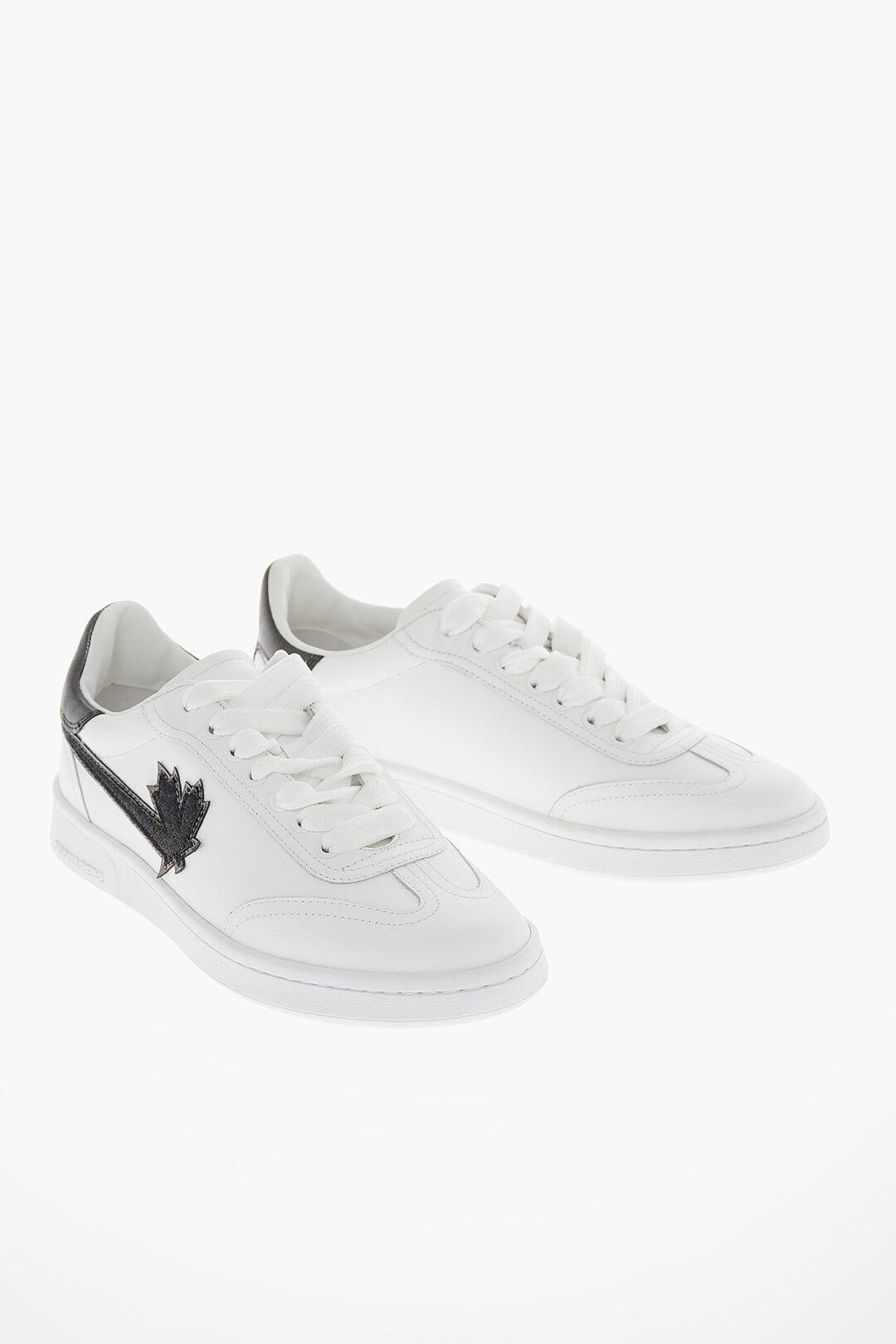 Dsquared2 Leather BOXER Sneakers with Glittery Logo women