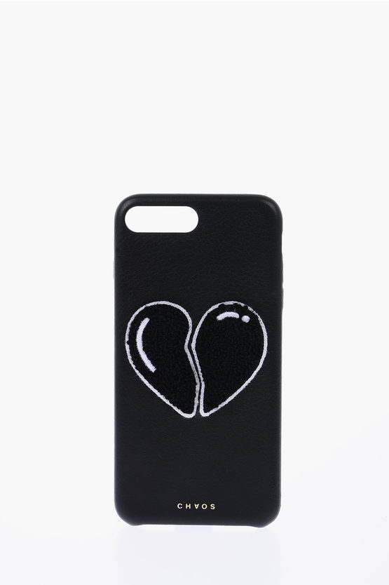 Chaos Leather Broken Heart Iphone 7 Plus Case In Black