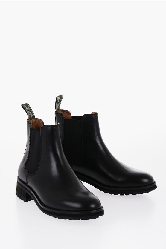 Shop Polo Ralph Lauren Leather Bryson Chelsea Boots