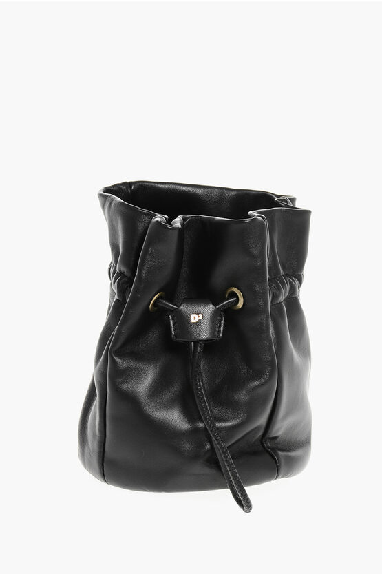 Dsquared2 Leather Bucket Bag With Drawstring