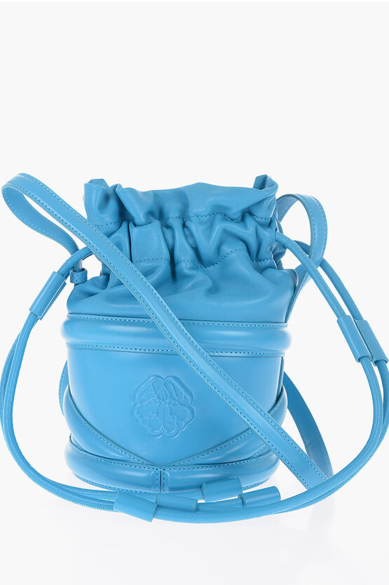 Alexander Mcqueen Leather Bucket Bag With Embossed Logo