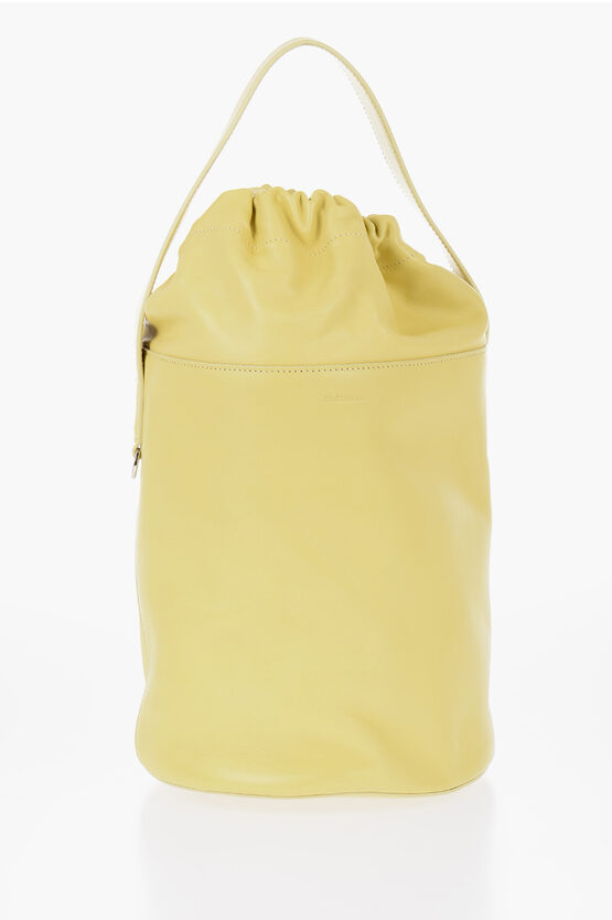 Jil Sander Leather Bucket Bag With Removable Shoulder Strap