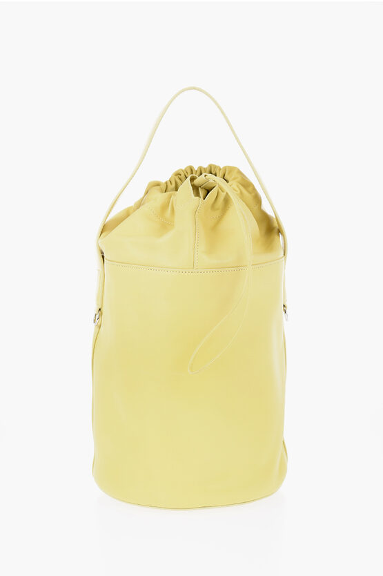 Leather Bucket Bag with Removable Shoulder Strap