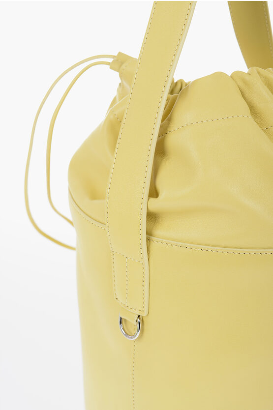 Leather Bucket Bag with Removable Shoulder Strap