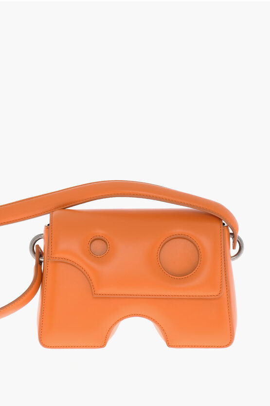 Shop Off-white Leather Burrow Crossbody Bag With Cut-out Details