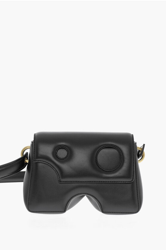 Shop Off-white Leather Burrow Crossbody Bag With Cut-out Details