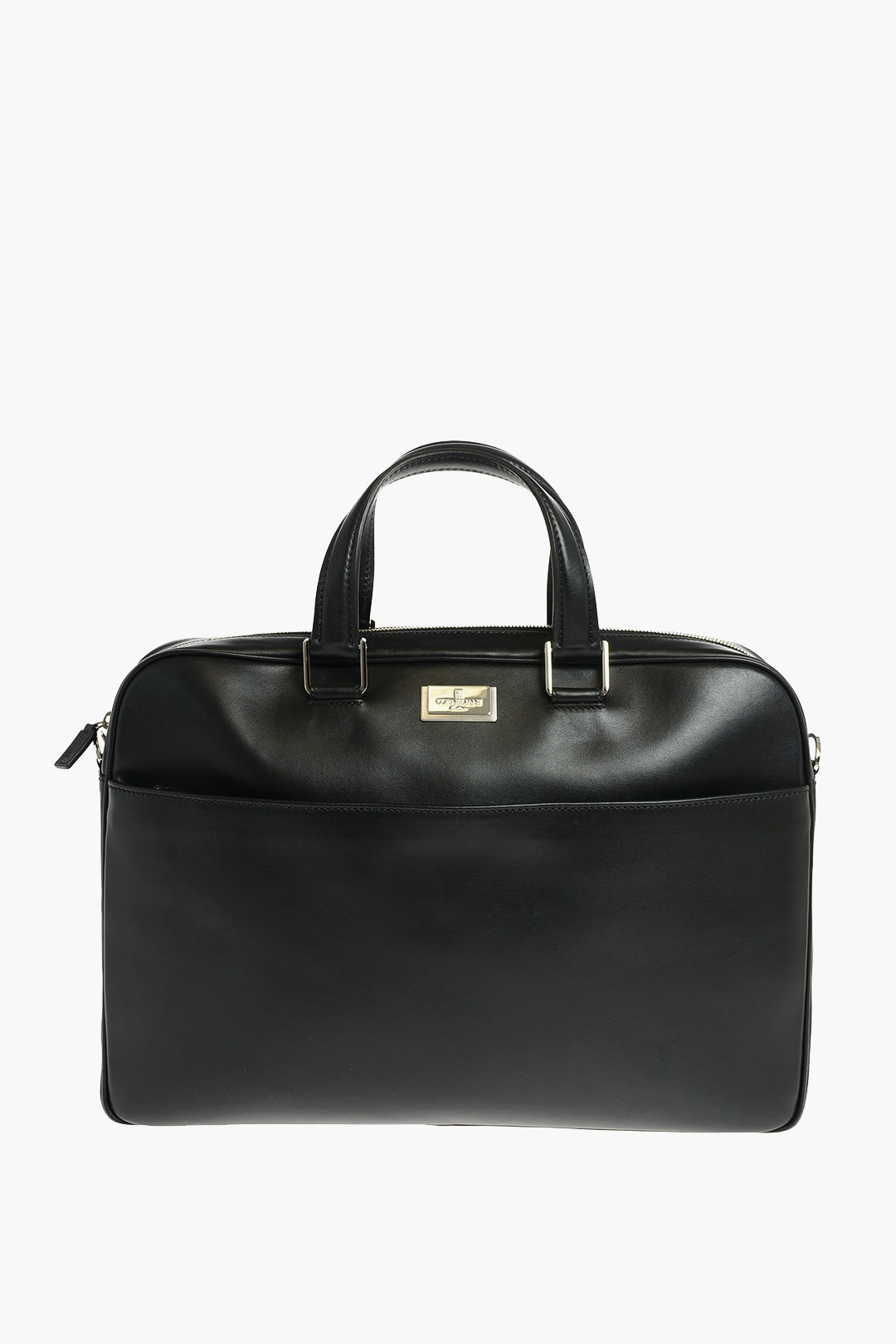 Corneliani Leather Business Bag with Flexible Handles and Zip men ...