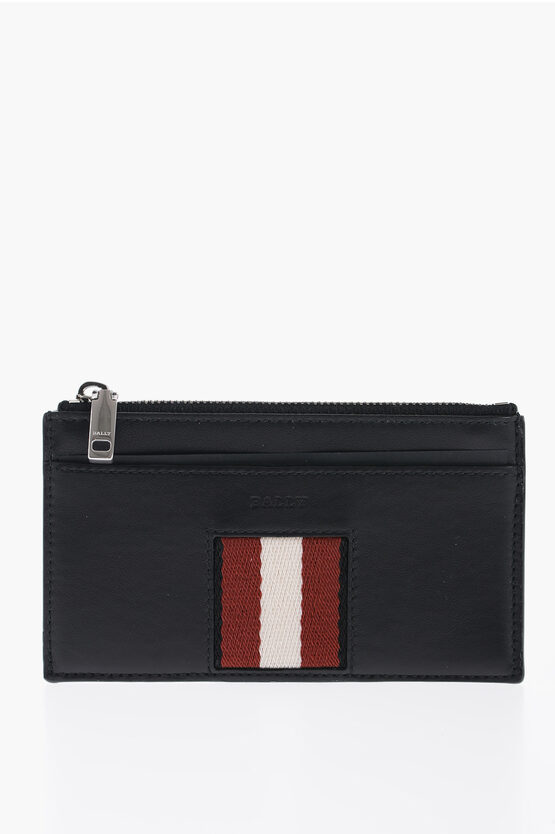 Shop Bally Leather Bythom Card Holder With Contrasting Detail