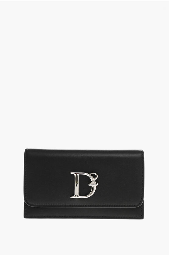Dsquared2 Leather Card Holder With Metal Logo