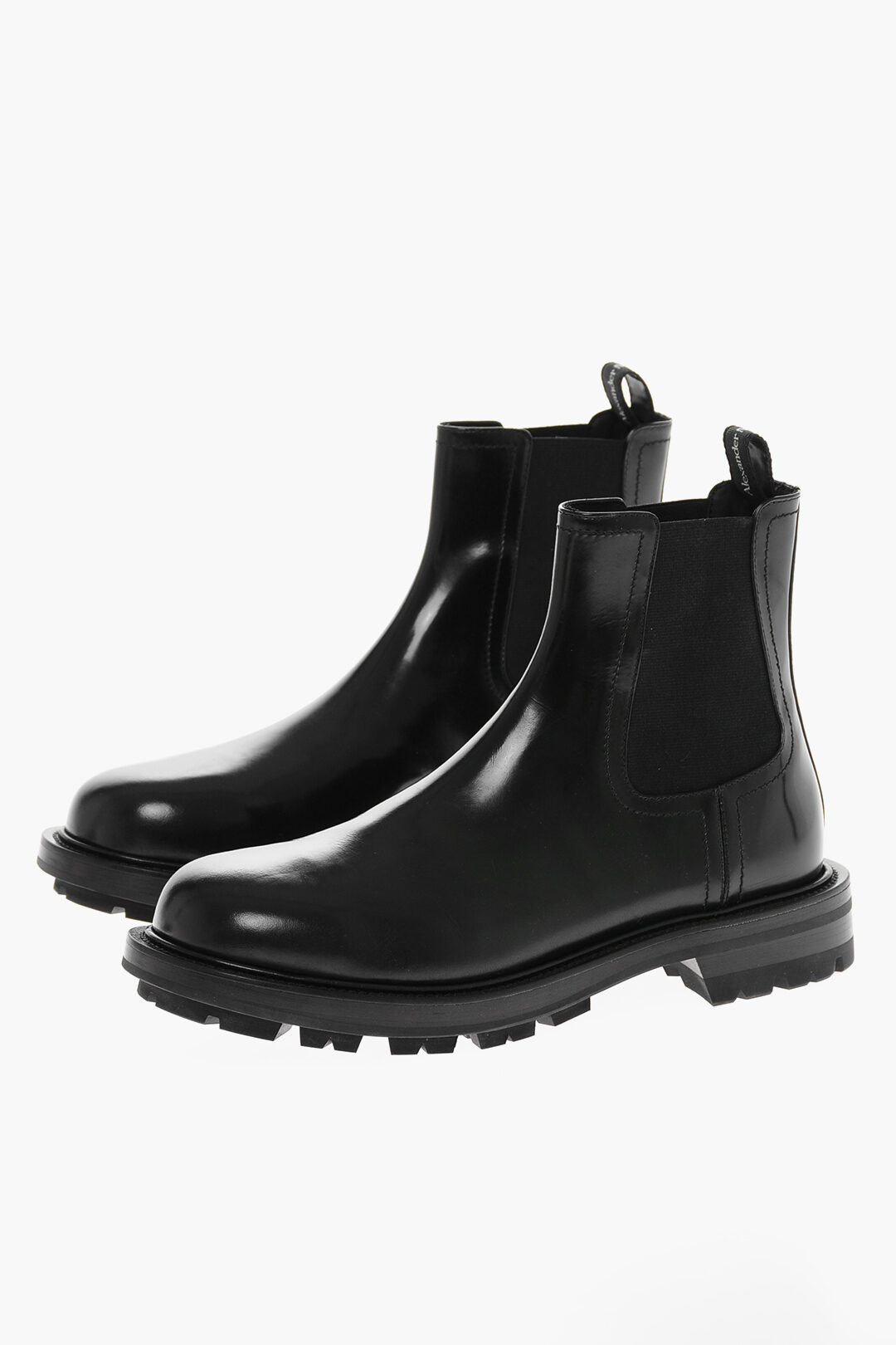 elasticated leather chelsea boots