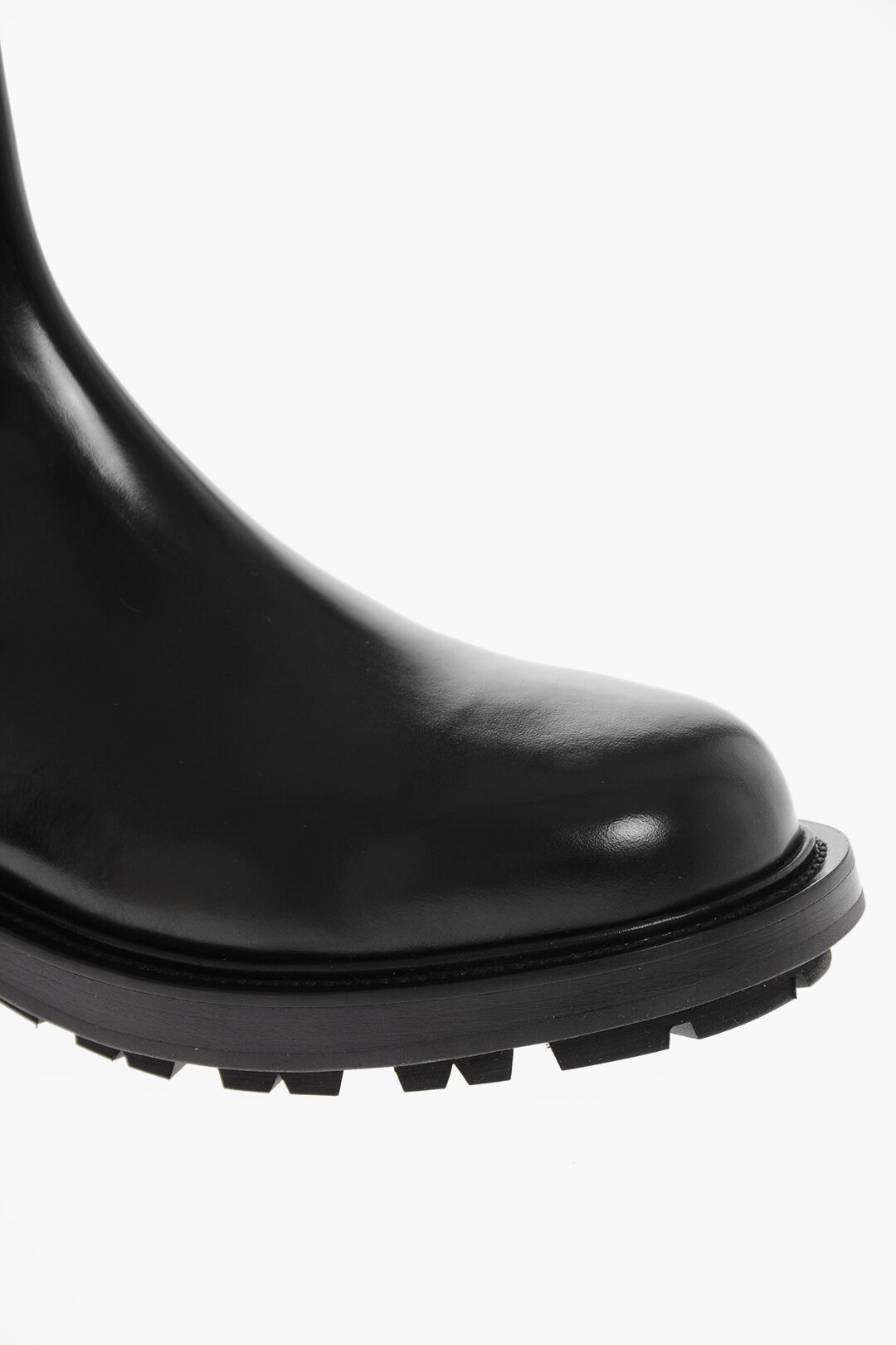 elasticated leather chelsea boots