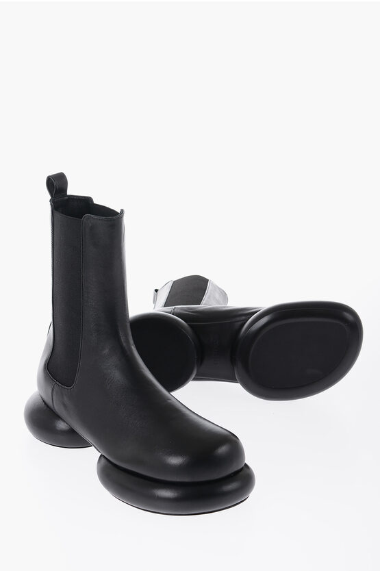 Jil Sander Leather Chelsea Boots In White