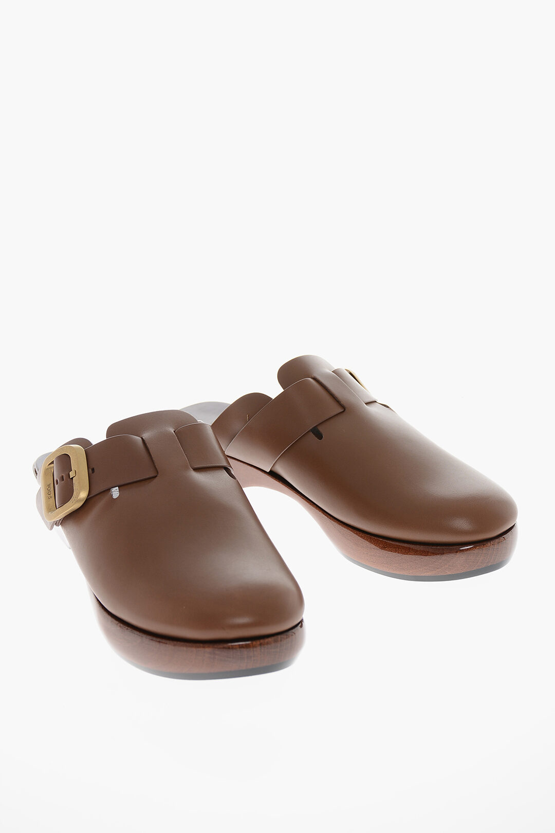 Tod's Leather Clogs with Gold-toned Buckle women - Glamood Outlet
