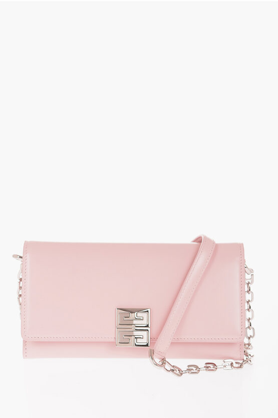 Givenchy Leather Clutch With Card-size Internal Compartments And Remo In Pink