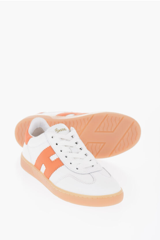 Hogan Leather Cool H647 Low Top Sneakers With Contrasting Details In White