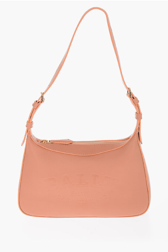 Bally Leather Coralye Shoulder Bag With Engraved Logo In Pink